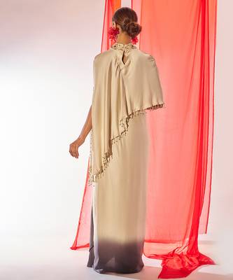 Cream ivory embroidered satin co ord set 3