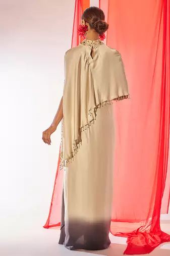 Cream ivory embroidered satin co ord set