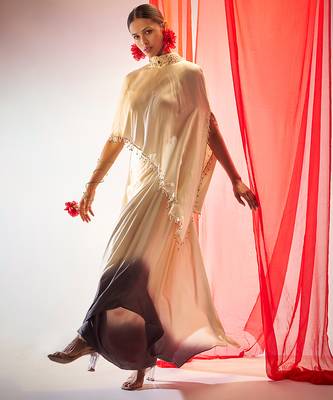 Cream ivory embroidered satin co ord set 5