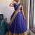 Vibrant Royal Blue Checkered Silk Lehenga Choli with Antique Gold Border
