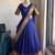 Vibrant Royal Blue Checkered Silk Lehenga Choli with Antique Gold Border