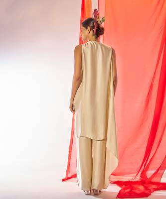 Ivory embroidered satin co ord set 4
