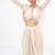 Ivory embroidered satin co ord set