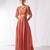 Peach hand embroidered crepe co ord set