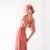 Peach hand embroidered crepe co ord set