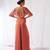 Peach hand embroidered crepe co ord set