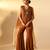 Rich brown embroidered organza co ord set