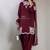 Maroon colour roman cotton farshi salwar suit with organza dupatta