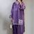 Lavender colour roman cotton farshi salwar suit with organza dupatta