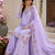 Lavender Color Embroidery And Sequince Work Silk Blend Salwar Suit