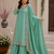Teal Color Embroidery And Sequince Work Silk Blend Salwar Suit
