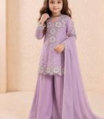 Designer party wear look kids top palazzo & dupatta set