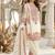 Cream heavy mal chanderi  party wear embroidery plazzo suit set