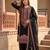 Black heavy mal chanderi  party wear embroidery plazzo suit set