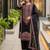 Black heavy mal chanderi  party wear embroidery plazzo suit set