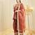 Dark orange heavy fandy silk party wear embroidery farshi salwar suit set