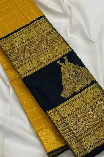 New Designer Banarasi Soft Silk Woven Saree With Blouse Set For Women's 
