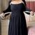 Black pure faux georgette party wear embroidery anarkali suit set