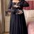 Black pure faux georgette party wear embroidery anarkali suit set