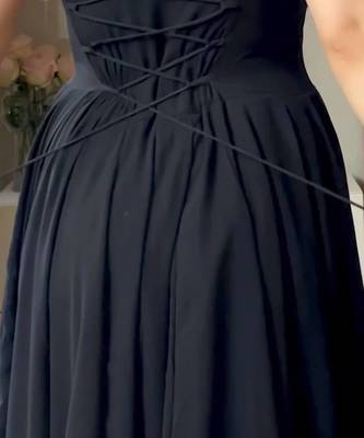 Black pure faux georgette party wear embroidery anarkali suit set 4