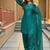 Sky blue heavy roman glass party wear embroidery suit set
