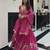 Dark pink heavy sindoor silk party wear embroidery sharara suit set