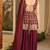 Red faux georgette party wear embroidery sharara suit set