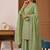 Green natural crep party wear embroidery sharara suit set