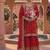 Red chinon silk party wear embroidery suit set