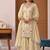 Cream natural crep party wear embroidery sharara suit set