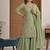 Green natural crep party wear embroidery sharara suit set