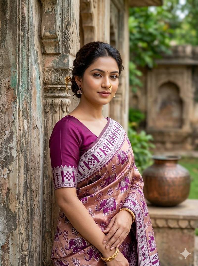 New Designer Banarasi Soft Silk Woven Saree With Blouse Set For Women's