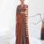 Rust brown embroidered shimmer crepe pre draped saree set