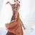 Rust brown embroidered shimmer crepe pre draped saree set