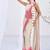 Ivory pink embroidered belt satin pre draped saree set