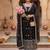 Premium black ethnic kurti with sharara and embellished dupatta set
