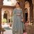 Elegant grey embroidered anarkali kurta set with mirror work dupatta