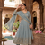 Elegant grey embroidered anarkali kurta set with mirror work dupatta
