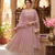 Elegant pink embroidered anarkali kurta set with mirror work dupatta