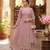 Elegant pink embroidered anarkali kurta set with mirror work dupatta