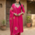 Fuchsia Pink Pure Mal Chanderi Hand Gota Patti Cotton Salwar & Kurta Mul Cotton Dupatta Set of 3