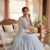 Pastel Blue Designer Lehenga with Intricate Resham dori & rainbow sequins work