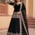 BLACK FRANCH SILK PARTY WEAR EMBROIDERY TOP LEHENGA