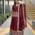 RED FRANCH SILK PARTY WEAR EMBROIDERY TOP LEHENGA