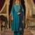Turquoise Pure Silk zari Embroidered Kurta with Mul Chanderi applique work Dupatta and Cotton Pant Set of 3