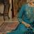 Turquoise Pure Silk zari Embroidered Kurta with Mul Chanderi applique work Dupatta and Cotton Pant Set of 3