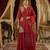 Red Maroon Pure Slub Silk Kurta and Sharara Set with Organza Dupatta with dori work Set of 3