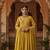 Yellow Pure Mul Chanderi embroidered yoke Gathered Detail kurta with Mul Dupatta Cotton Pant Set of 3