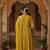 Yellow Pure Mul Chanderi embroidered yoke Gathered Detail kurta with Mul Dupatta Cotton Pant Set of 3