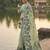 Light green linen cotton print & embroidered work saree with blouse